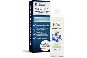 ‎S-PRO Rohrreiniger flüssig S-Pro Rasant 14-S Rohr-frei - Abflussreiniger gegen Haare, Fette und viele andere organische Rohr-Verstopfungen