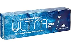 ‎BAUSCH + LOMB Bausch + Lomb ULTRA ONE DAY, sphärische Tageslinsen, Premium Kontaktlinsen weich, 30 Stück, / BC 8.6 mm/DIA 14.2 / -1,00 Dioptrien