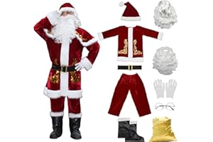 SELORE Costume Babbo Natale Uomo Abito Babbo Natale Unisex Santa Claus Christmas Suit Man