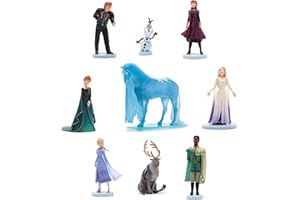 Disney Store set deluxe ufficiale di Frozen 2, 9 pezzi, Anna ed Elsa con vestiti da viaggio, Anna in versione Regina, Elsa Regina delle Nevi, Mathias, Nokk, Sven, Olaf e Kristoff, dai 3 anni in su