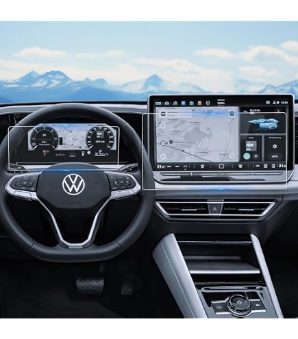 SHAOHAO Compatibile con VW Tiguan 2 2018-2023 /VW TCross 2018-2024 Pellicola protettiva per auto navigazione 8 pollici GPS trasparente antigraffio 9H Interni Accessori t cross