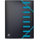OXFORD - Expanding Folder with 8 Compartments - Student Design - A4 - Black/Blue