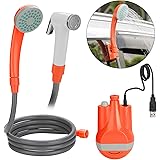 WADEO Camping Douche Portable Douches, Douche Voyage portative extérieur/intérieur USB chargeant des Pompes de Pomme de Douch
