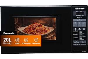 Panasonic 20L Solo Microwave oven, NN-ST266B - 800W, Easy touch control, Auto Reheat, 51 Auto Menu, Auto Defrost, Child Safety lock - Black