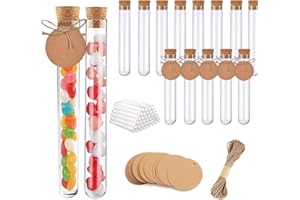 RUIKDLY 20 Pièces Eprouvette Plastique (16x150mm) 20ml Tube a Essai Plastique Eprouvette Dragees Marriage Tubes à Essai pour Décoration Fleurs, Mariages, Bonbons, Sels de Bain, épices, Les Perles