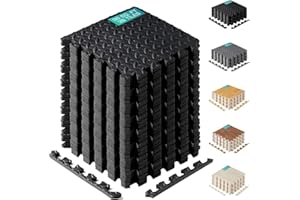 Yes4All 30x30cm EVA Interlocking Floor Mats, Set 12/16/36 Gym Floor Tiles, Fitness Mats, Exercise Mats, Swimming Paddling Pool Mats, Hot Tub Base Mats, Foam Mats for Garage, Garden, Camping