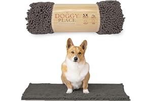 My Doggy Place - Ultra Absorbent Microfiber Dog Door Mat, Durable, Quick Drying, Washable, Prevent Mud Dirt, Keep Your House Clean (Ash, Medium) - 31 x 20 Inch