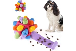 Tesytto Snuffle Ball Hundespielzeug, interaktives Haustier-Doy, fördert natürliche Futtersuchfähigkeiten, langsames Essen, tragbares Haustierspielzeug (Buntes Rot)