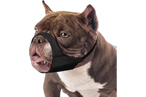 Mayerzon Pitbull Maulkorb, weicher Maulkorb für American Bully Bulldog Boxer Rottweiler, Anti Beißer Kauen Kampf Maulkorb für Grooming, Stoff Maulkorb für mittlere große Kurze Schnauze Hund