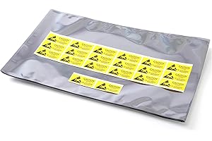 LJY 20 Pieces Antistatic Bags with Top Open for Motherboard Graphics Video Card LCD Screen with Labels, 25.5 x 40 cm / 10 x 15.7 inch