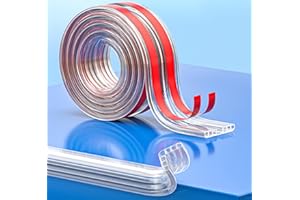 MEEKYE Paraspigoli Per Bambini 5/3 Metri Striscia Protezione con 4 Pezzi Protezioni Anti-spigolo Trasparenti, Paraspigoli Angolari, Copri Angoli Bambini Protezione, L: 5meter / W: 1,0x1,0