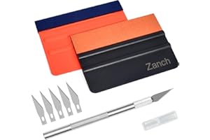 Zanch Kit Vinile Applicazione Adesivi Auto, Spatola per Pellicole per Car Wrapping, Kit Pellicola di Alta Qualità con Taglierino Professionale e Spatole per Pellicola Vetri Auto