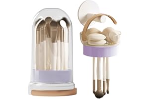 ‎VEKI Veki 3 in 1 Silikon Pinselreiniger, Make Up Pinselreiniger zum Reinigen, Trocknen und Aufbewahren, Tragbares Makeup Pinsel Reinigungsmatte für Makeup Pinsel, Makeup Schwamm (Eskalieren Lila)