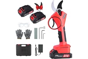 NEXALITE Tijeras de Podar Eléctricas 40 mm, Tijeras de Podar a Batería Profesionales con 2 Baterías de 2000 mAh, Podadora Eléctrica Inalámbrica para Jardín, Huertos, Parques, Olivos, Viñas y Manzanos