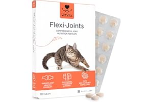 Vetvits by Healthspan Flexi-Joints For Cats (4 months' supply) | Advanced Blend of Glucosamine & Chondroitin to support your cat's joint health | With Vitamins C & E | Tasty beef flavoured
