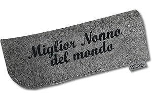 ‎GOLDI-DESIGN Goldi-Design Brillenetui Softcase Miglior Nonno del mondo aus 100% Wollfilz