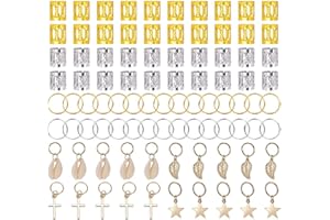 INPION 140 sztuk biżuterii do włosów, koraliki aluminiowe do dredów, regulowane klipsy, akcesoria do warkoczy