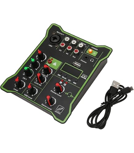 Vonyx VMM301 Mini Table De Mixage USB 3 Canaux – Bluetooth, Carte Son Intégrée, Alim Fantôme 48V, 2 Entrées XLR/Jack, Sortie Casque – Parfaite Pour Soirées, DJ Débutant & Streaming