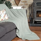 Latuda Home Mikrofiber Ş&ouml;nil Fitilli Minimalist Koltuk &Ouml;rt&uuml;s&uuml; - 175x215 cm, &Ccedil;ift Taraflı, Kaymaz, Terletmez, A.Gri