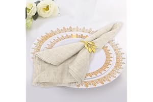 MIUUIPI Servilletas de lino y algodón de 40 x 40 cm, 6 servilletas de tela de cocina, restaurantes, lavables, para bodas, banquetes, fiestas (albaricoque, 6 unidades)