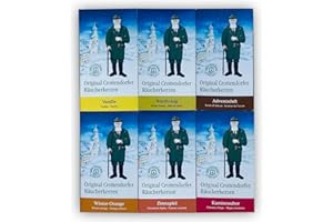 Crottendorfer Räucherkerzen 6er Pack - Süße Düfte - Vanille, Waldhonig, Adventsduft, Winter-Orange, Zimtapfel, Kaminzauber (6 x 24 Stück)