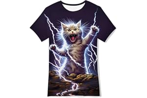 Fanient Garçons Filles Ados T-Shirt Graphique à Manches Courtes imprimé 3D T-Shirt à col Rond pour Les 6-16 Ans