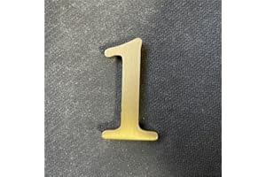 BWRMHME Adhesivo de latón macizo de 2.6 pulgadas, letras inglesas, adorno de letras del alfabeto de metal, letras y números autoadhesivos de pared, señalización de dirección de casa, números de puerta,