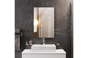 Sqinor Lustro ścienne, bez ramy, prostokątne, 40 x 60 cm, dekoracyjne lustro ścienne, lustro łazienkowe, łazienkowe, łazienkowe, do łazienki, korytarza, łazienki, salonu, sypialni, wejścia