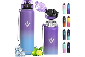VIKASTAR Vikaster Borraccia Termica, 500ml Senza BPA, Thermos per Bevande Calde, Senza Perdite, Borraccia Bambini, Acciaio Inox, Borraccia per Adulto, Scuola, Palestra, Ciclismo