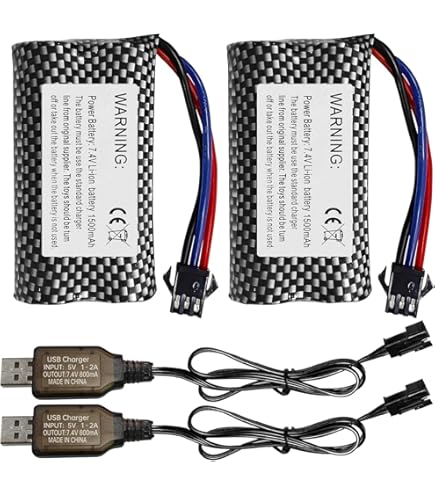 ZYGY 2PCS 7.4V 500mAh SM-4P Plug Batterie pour EC16 télécommande Bateau