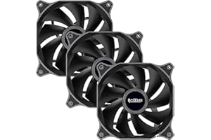 120mm Case Fan Dark Night Series (3 Pack), PCCOOLER Cooling Ultra Quiet High Airflow Computer Case Fan - Efficient Hydraulic Bearing Computer Fans for PC Case, DN-120 120MM PC Fans (DN3in1)