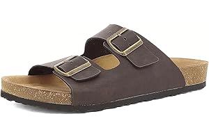 inblu Ciabatte Uomo Con Doppia Fascia E Fibbie Regolabili, Plantare Imbottito In Vera Pelle, Dal 40 Al 46 Sandali a ciabattaUomo