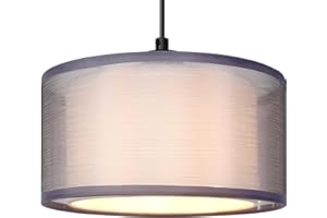 GIGGI 2-Tier Large Lamp Shade, Modern Grey Light Shade, Lampshades for Ceiling Lights, Table Lamps & Floor Lamps, Ceiling Light Shade for Living Rooms, Kitchen, Bedroom, Hallways & Lounges