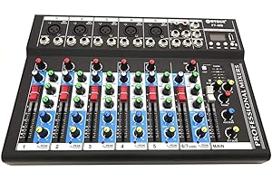 Gloriashoponline MIXER DJ 7 CH BLUETOOTH KARAOKE PIANOBAR AUDIO LETTORE MP3 MIC USB PROFESSIONALE