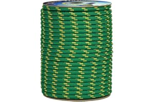 CORDERIE ITALIANE 006003885 Treccia corit verde, 12 mm - 20 mt, Corda intrecciata multiuso resistente ai raggi U.V. e all'abrasione, per attività all'aperto, giardino, mare, guinzagli e fai da te, rottura 1540 kg