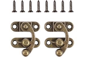 APHUMEDC 2 Sets Antike Vorhängeschloss Spannverschluss Retro Verschluss Schnellverschluss Hook Hasp Retro Haspen Riegel für Möbel, Holzkisten, Schmuck Kästchen-Bronze
