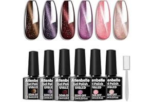 Allenbelle UV Nagellack Set 6 Farben,Gel Nagellack Geschenkset,Shellac Set Uv Gel Nail Art,Soak Off UV LED Gel Nagellack (008)