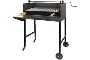 IMEX EL ZORRO 71523 - Barbacoa con ruedas, elevador y parrilla inox, 50 x 40 x 100 cm, color negro