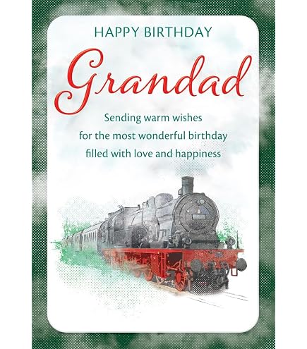 Piccadilly Greetings Geburtstagskarte „Großvater Zug“ – 17,8 X 12,7 Cm, Hochwertig – Designed & Hergestellt In Großbritannien