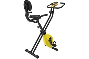 FIT4HOME LTD Fit4home ES893 Bluetooth Connectivity Exercise Bike Folding Fitness Gym Home Workout Bike Yellow/Black