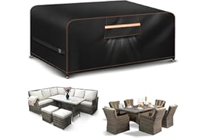 Aoretic Outdoor Garden Furniture Covers Waterproof Rectangular with Air Vent Garden Table Cover Waterproof for Patio Bistro Set Rattan Sofa Chairs Outside Seating 180x120x74CM 420D Oxford Fabric