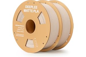 DEEPLEE Filamento PLA Mate 1,75 mm, Material de Impresión 3D PLA MATTE con Precisión Dimensional +/- 0,02 mm, para la Mayoría de Impresoras 3D FDM, 2KG (1kg/rollo) Beige