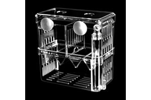 Aquarium Élevage Boîte Disolement, Guador 1 Pièces Boîte Délevage de Poissons Acrylique Incubateur Écloserie Piège Eleveur Double Guppy Élevage Flottant Isolation Hatchery Box (XL)