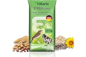 Eggersmann volaris 15 kg Volaris Streukörner | Fett-& Energiereich | für alle Vogelarten | Vogelfutter Wildvögel ganzjährig | Wildvogelfutter Sonnenblumenkerne