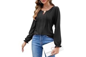 ROFUSSO Top Donna a Maniche Lunghe con Scollo a V Top Eleganti a Maniche Lunghe Top a Maniche Lunghe Casual e Allentati Top a Maniche Lunghe Autunnali