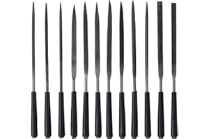 Limes À Aiguilles AMTOVL Lot de 12 Limes à Aiguilles en Métal Limes Polyvalentes en Acier à Haute Teneur en Carbone 140mm pour Travaux Délicats, Abrasion Fine, Coupe de Profil
