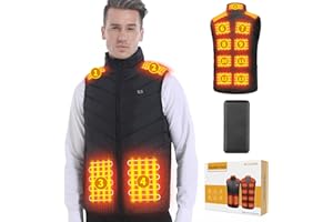 Ivesion Heated Gilet, Heated Vest for Men Women, Heated Jacket with 13 Heat Zones, Heating Jacket with 20000mAh Battery Pack, 3 Heat Settings Heated Body Warmer for Outdoor Camping Riding Hiking