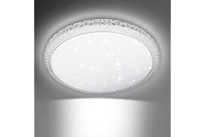 Hondony Bathroom Light, 24W 6500K Ceiling Lights, Cold White, Waterproof IP54, Small, Dome, Modern, Flush Ceiling Light for Kitchen, Bulkhead, Toilet, Porch, Bedroom, Utility Room and More
