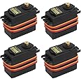 Deegoo-FPV 4PCS Servo Motor MG995 Control Angle180 Metal Gear Servo 20KG Digital High Speed Torque Servo Motor for Smart Car Robot Boat RC Helicopter