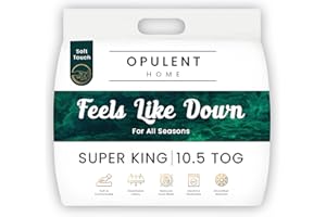 Opulent Home 10.5 Tog Duvet - Premium Lightweight Quilt for All Seasons - Anti-Allergy Duvet for a Better and Healthier Sleep - Super King